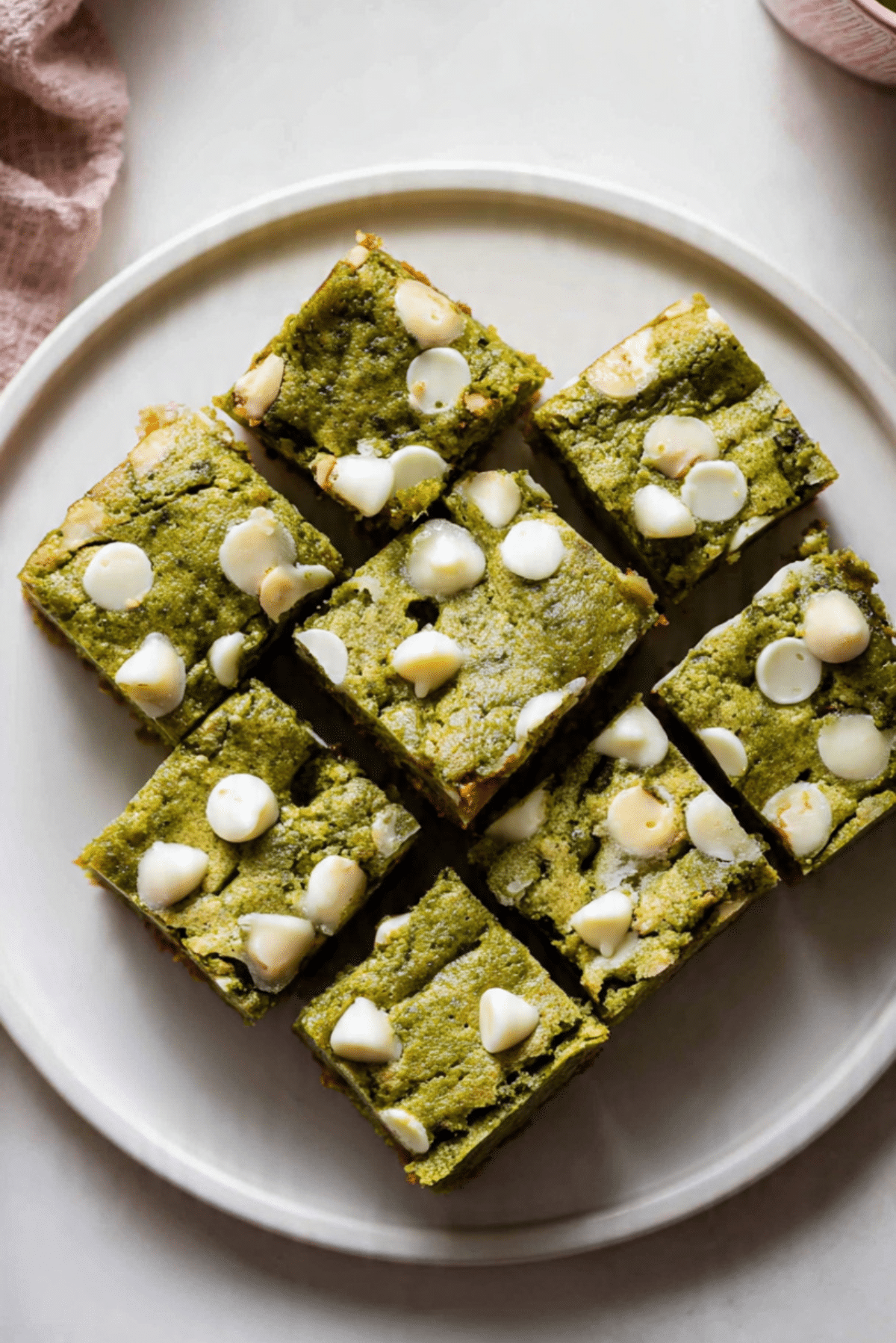 Matcha White Chocolate Blondies