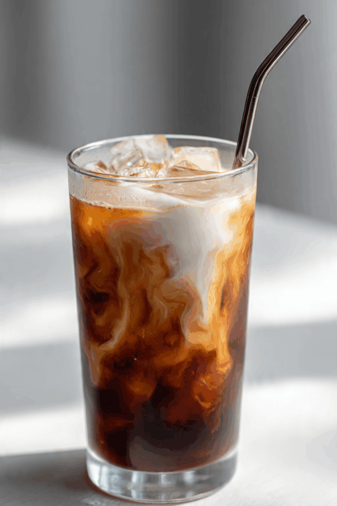Iced Maple Brown Sugar Shaken Espresso with Cream & Cinnamon