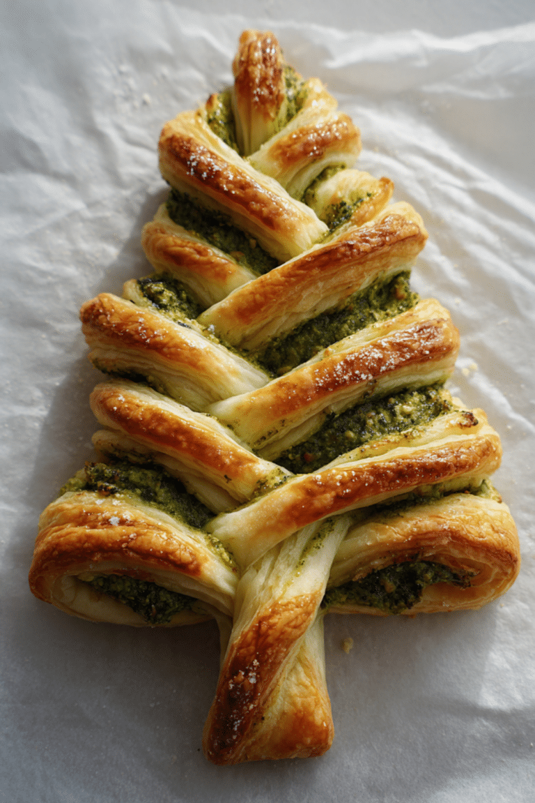 Puff Pastry Pesto Tree