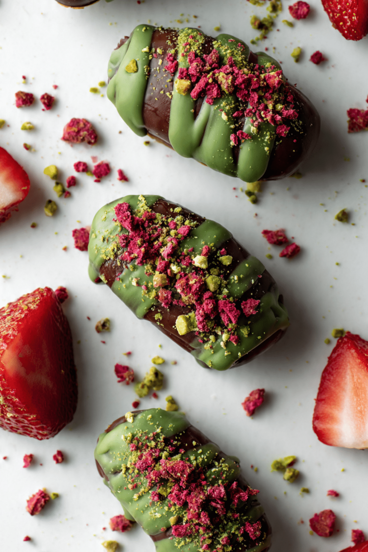 Strawberry Matcha Stuffed Dates
