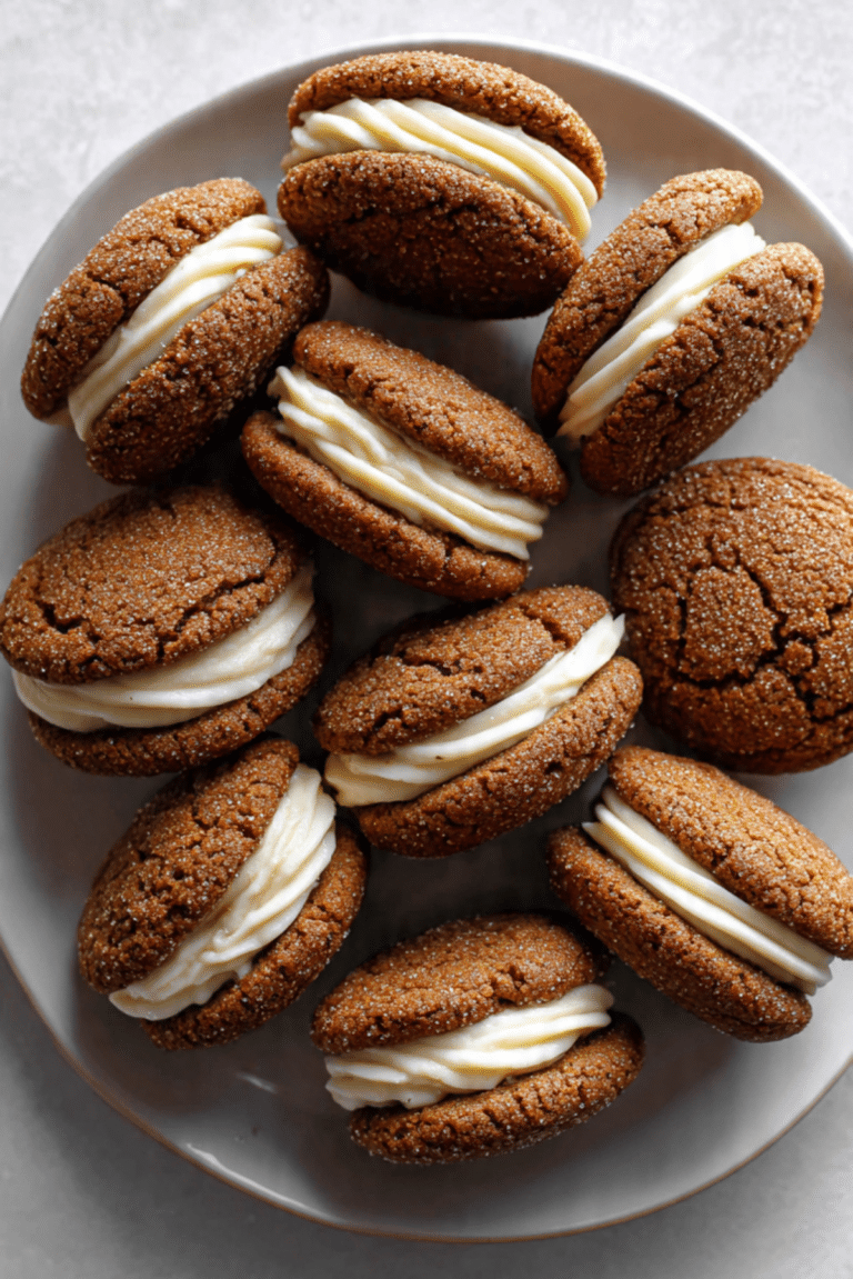 Ginger Molasses Cookie Sandwiches
