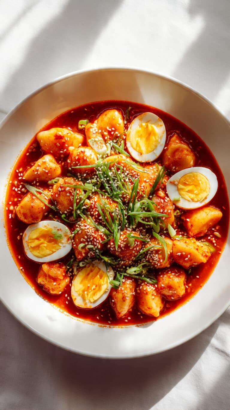 Chicken Dumpling Tteokbokki Bake