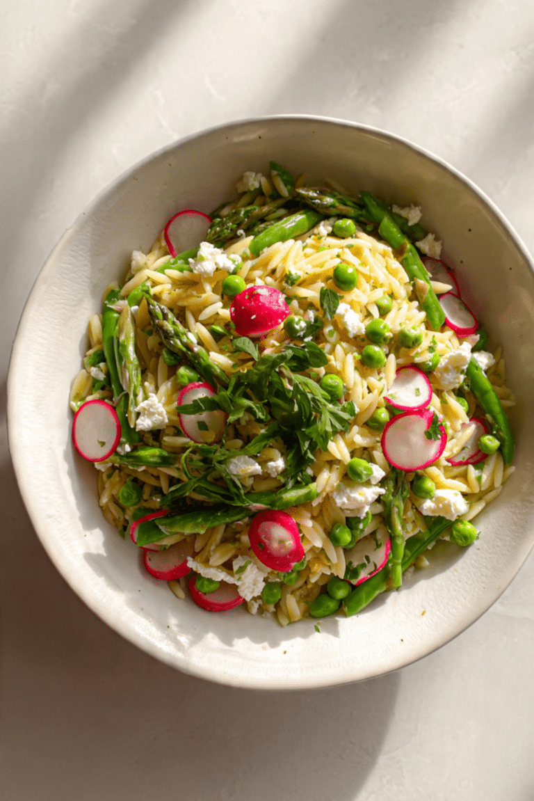 ORZO with peas & asparagus