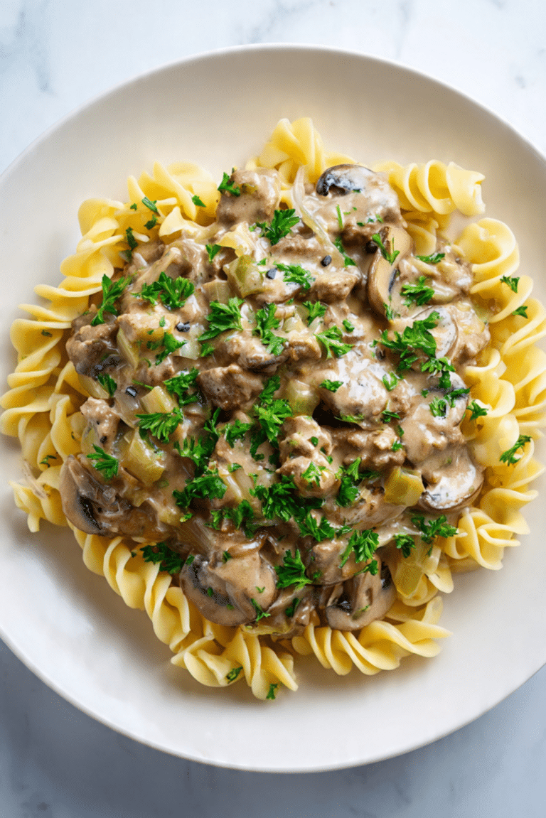 Vegan Beef Stroganoff