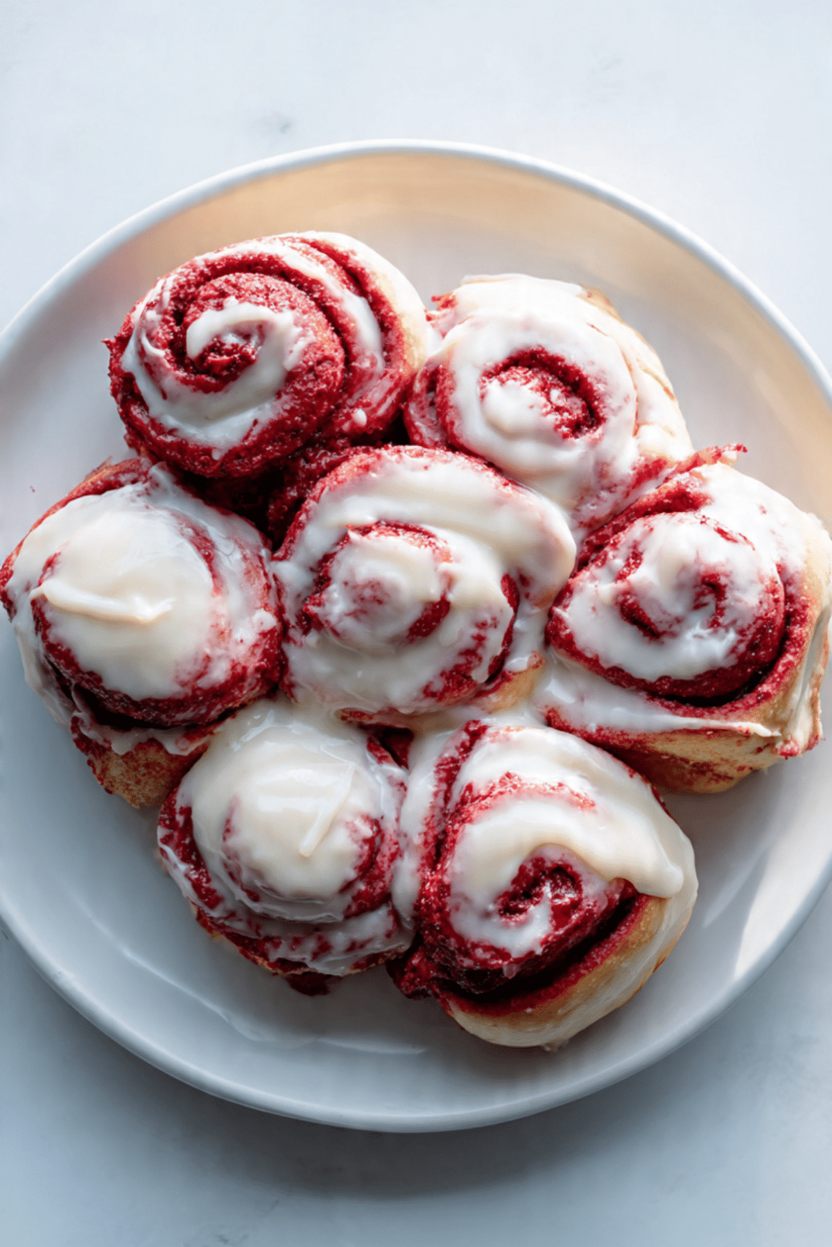 Red Velvet Strawberry Cinnamon Rolls