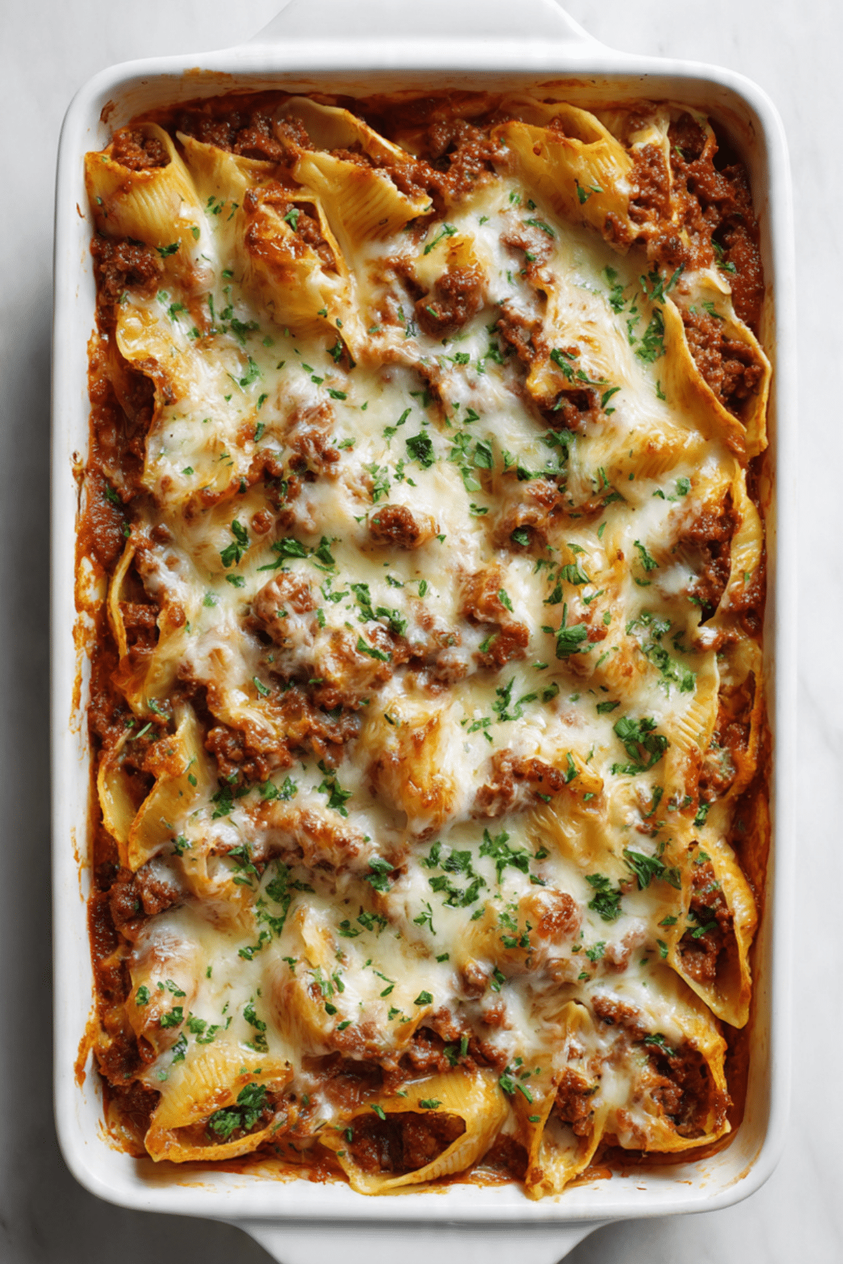 Beef and Cheese Stuffed Pasta Bake