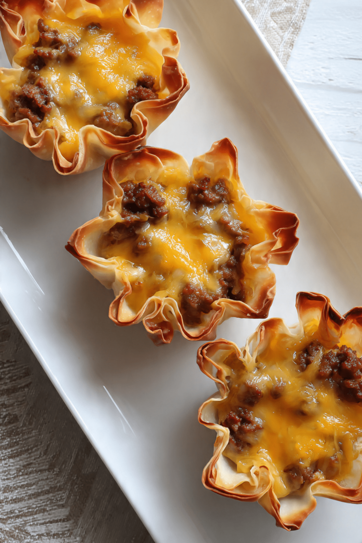 Cheeseburger Wonton Cups