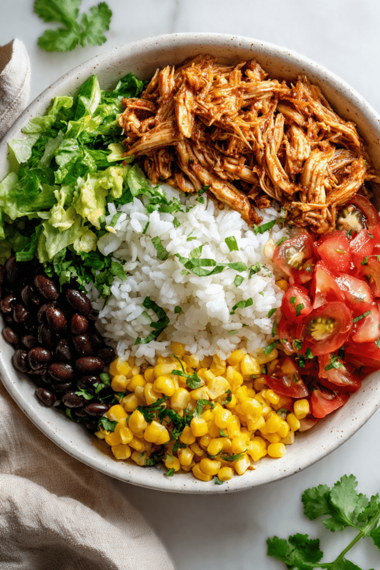 Loaded Shredded Chicken Burrito Bowl