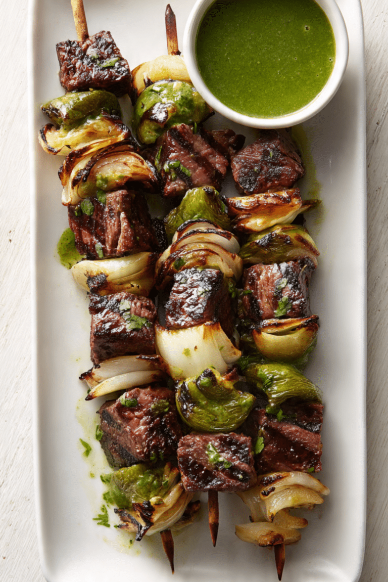Steak and Pickle Skewers