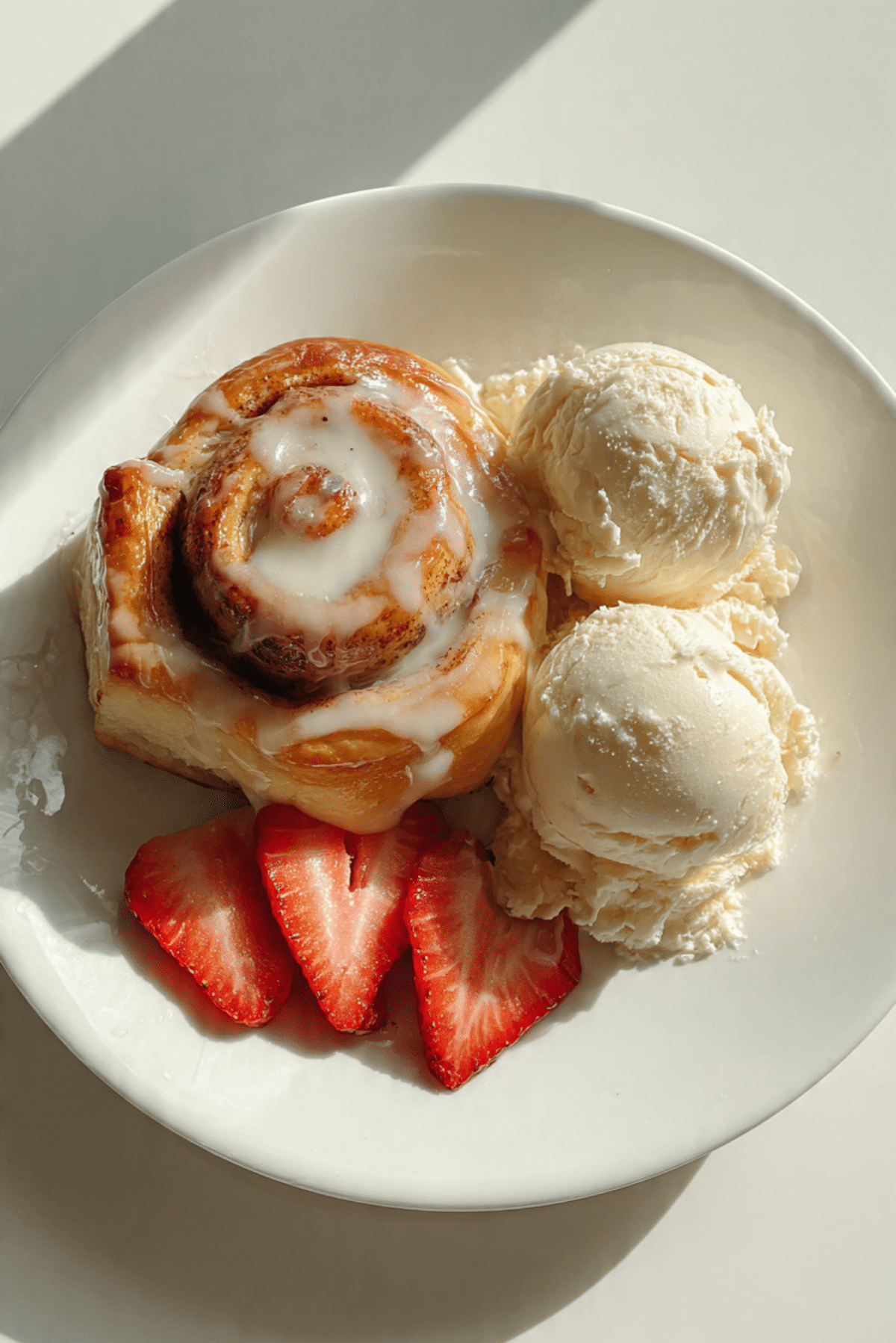Vanilla Ice Cream with Cinnamon Rolls