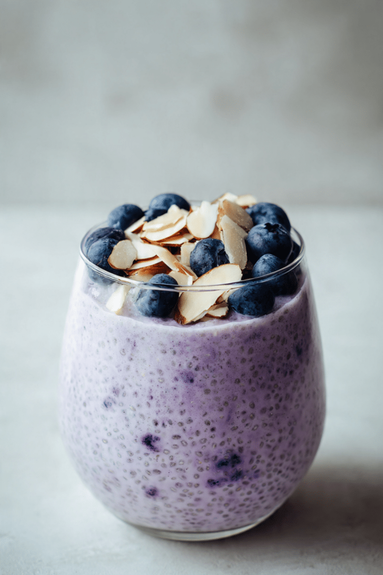 BLUEBERRY ALMOND VANILLA CHIA PUDDING