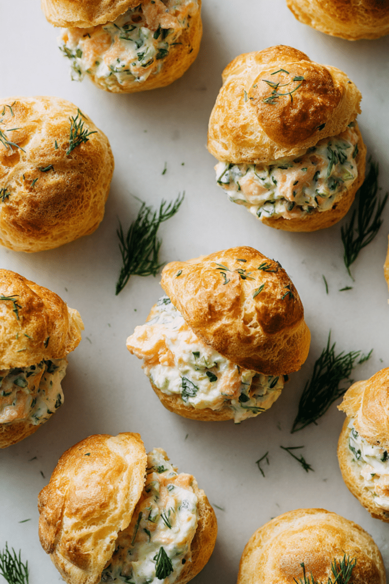 Salmon cream puffs