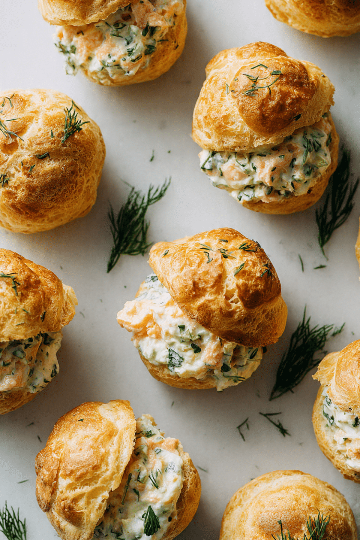 Salmon cream puffs