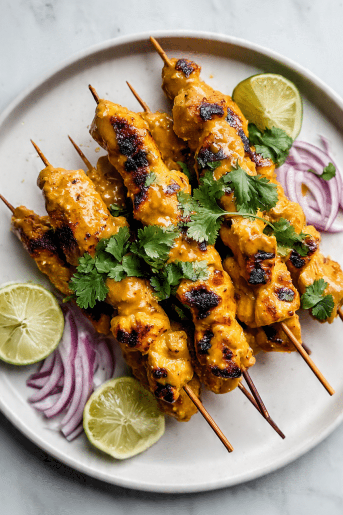 Peanut Satay Chicken Skewers