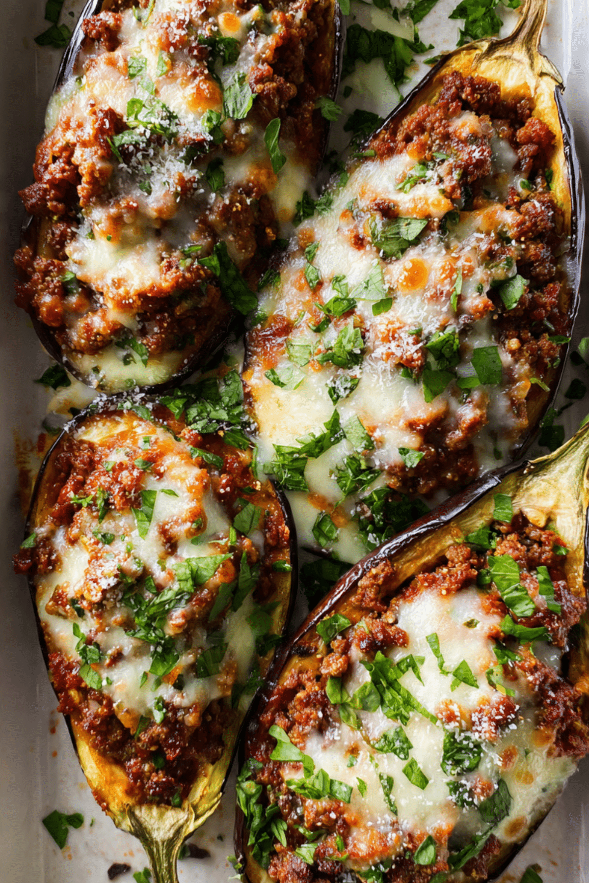 Ground Beef Stuffed Eggplant