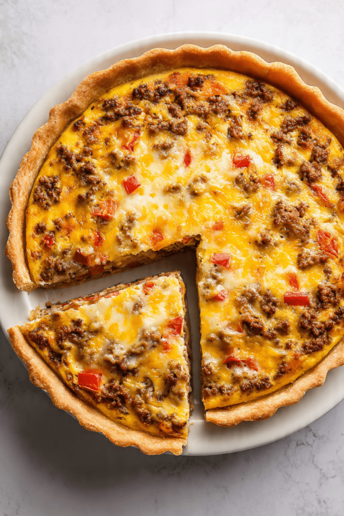 Cheeseburger Tortilla Quiche
