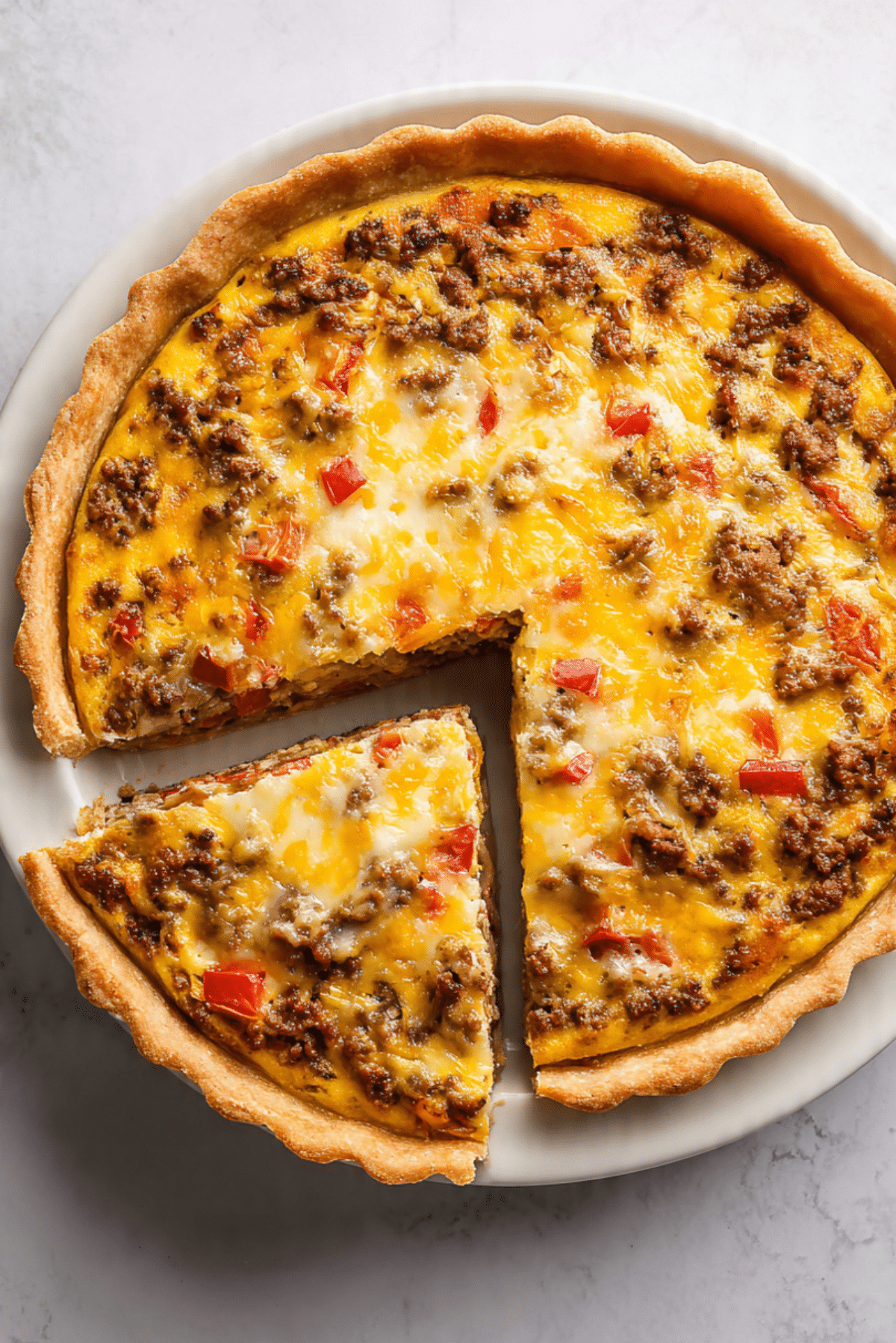 Cheeseburger Tortilla Quiche