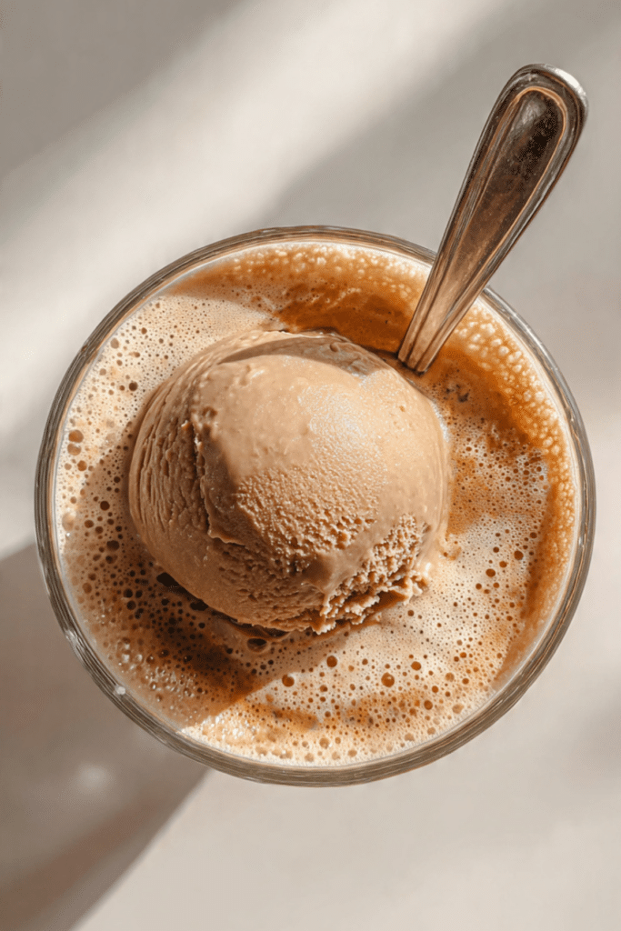 Honey Coffee with Chocolate Ice Cream