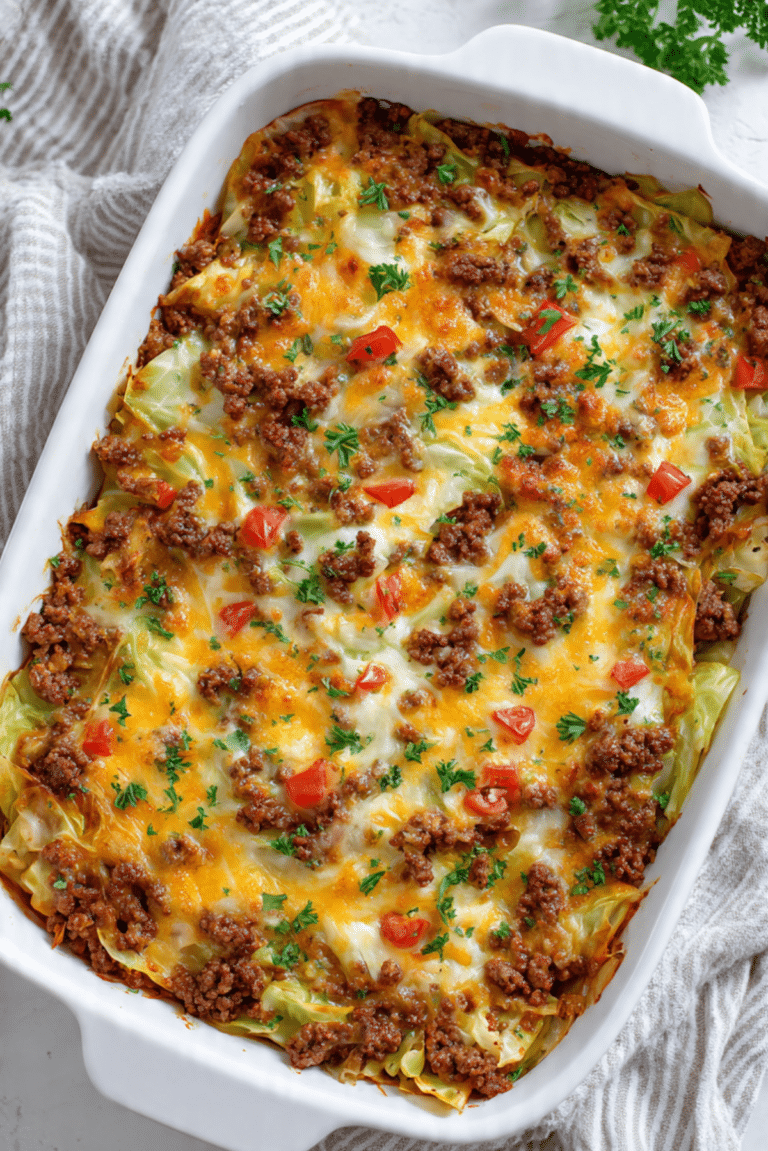Ground Beef Cabbage Bake
