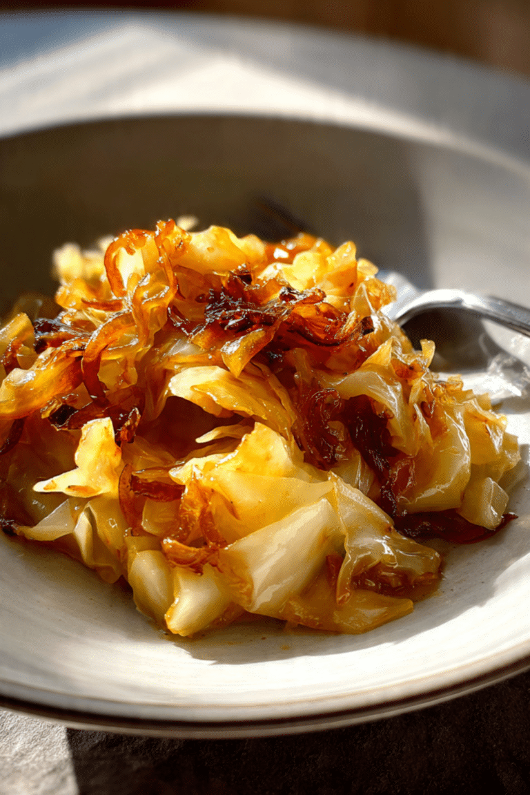 Melting Cabbage with Caramelized Onion