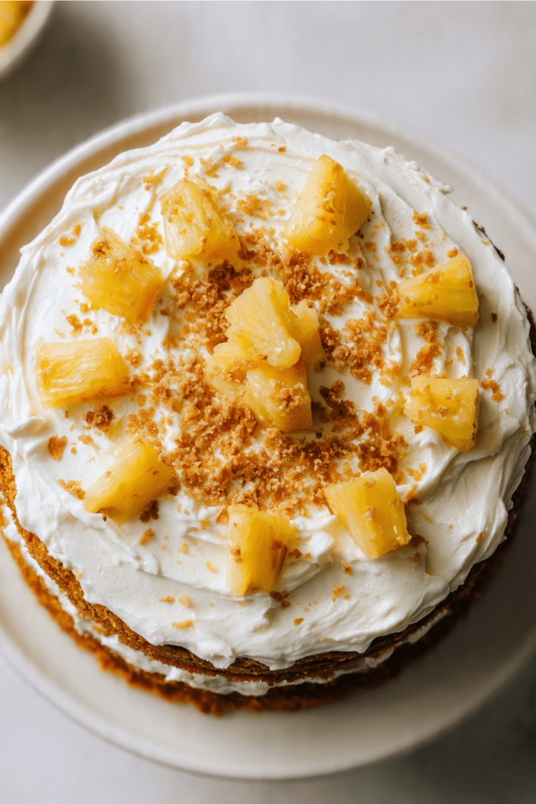 Pineapple cake with cream cheese