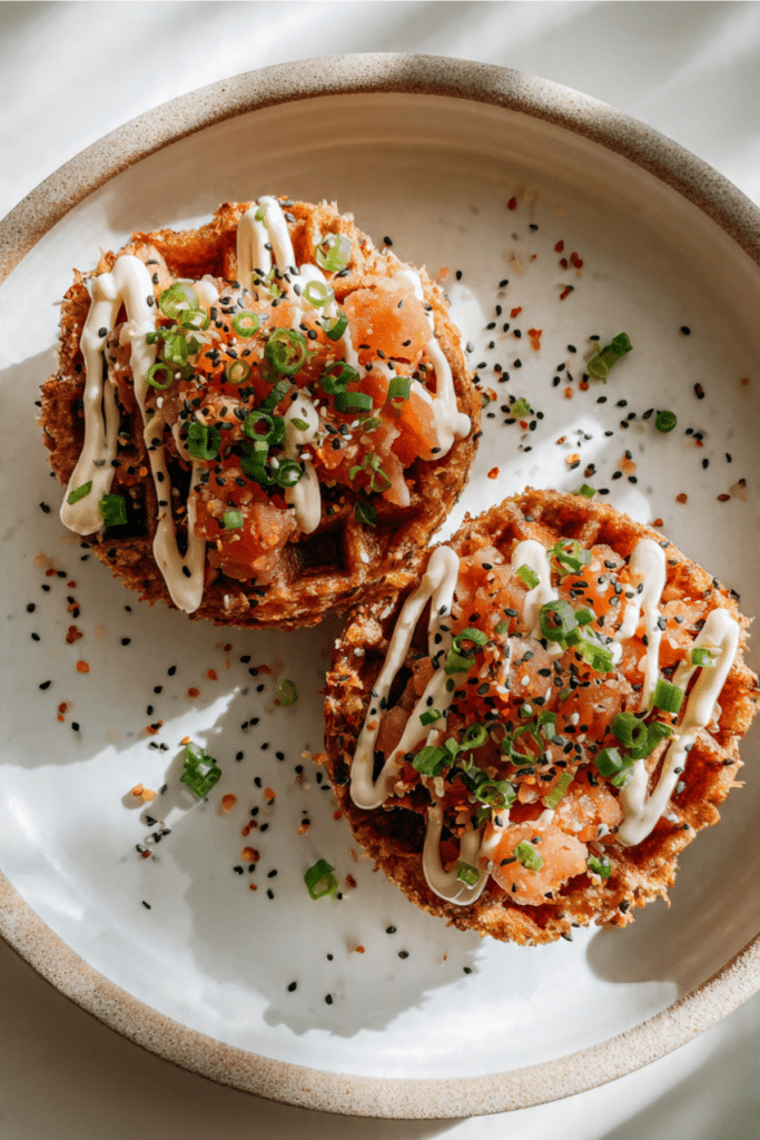 Spicy Tuna Crispy Rice Waffles