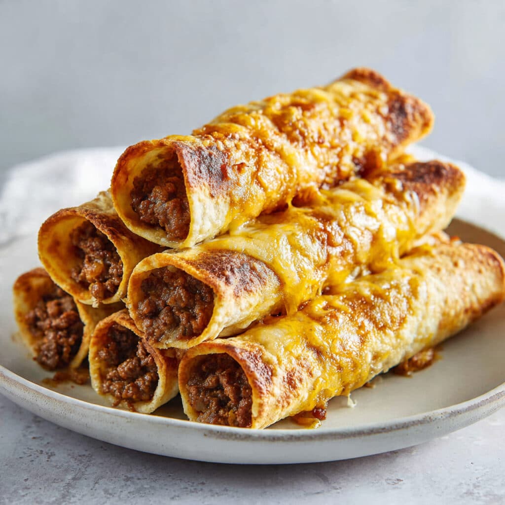 Crispy Cheesy Beef Flautas