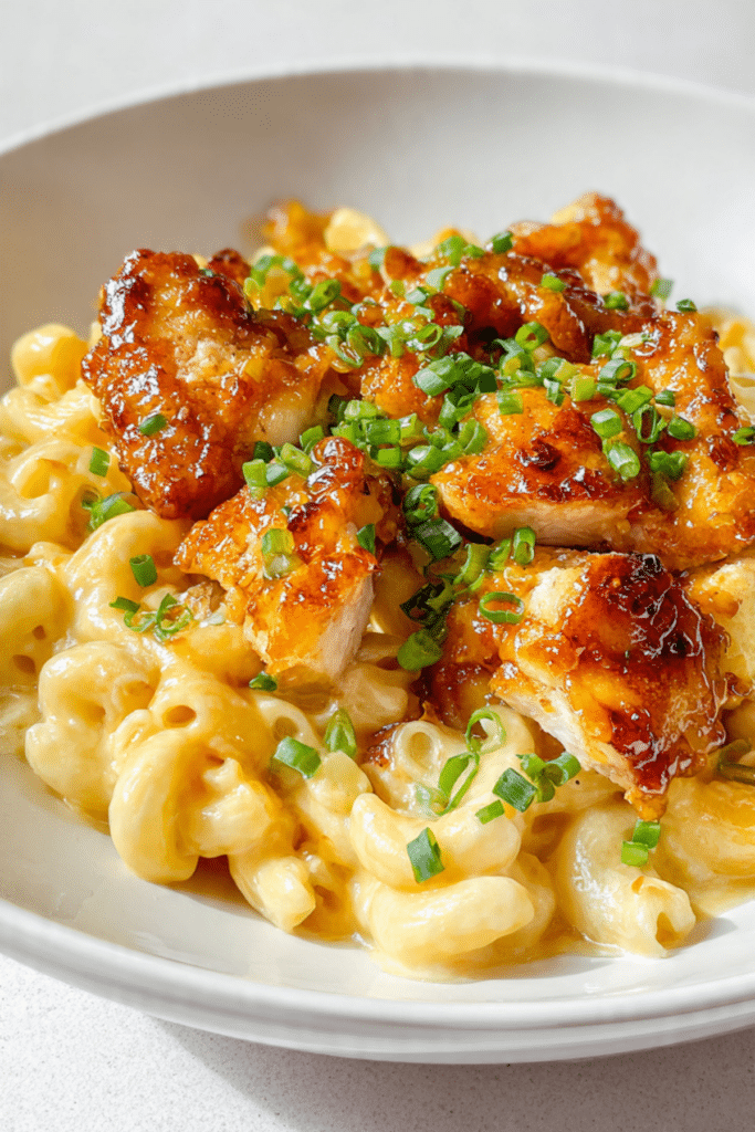 Honey pepper chicken mac & cheese