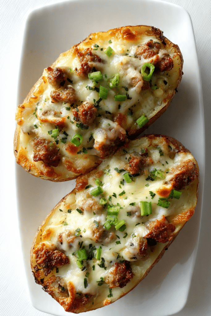 Crispy Sausage Stuffed Potatoes