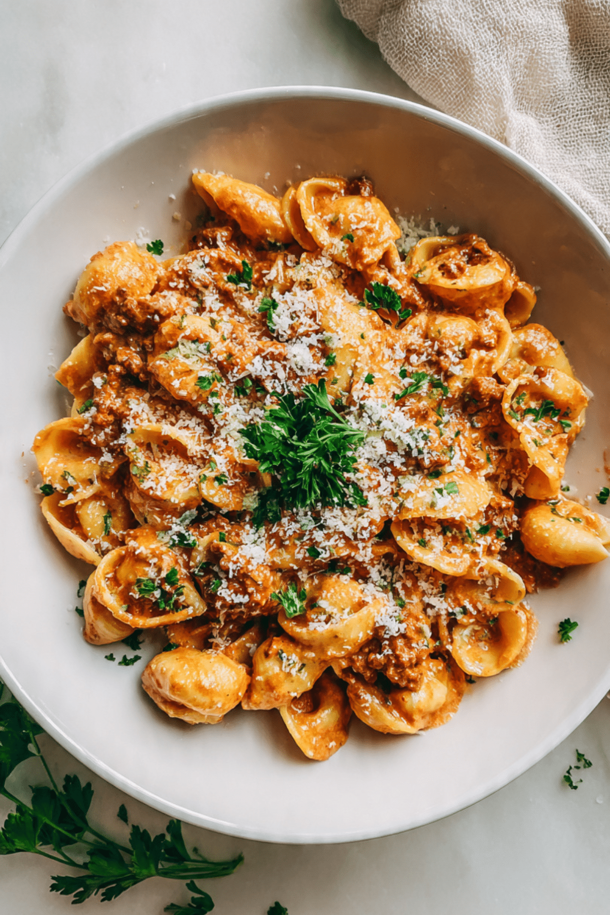 One pot creamy beef and shells