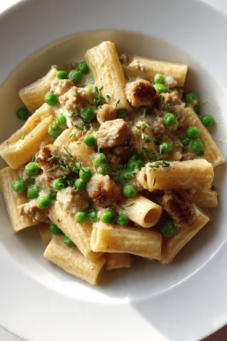 Creamy Sausage & Pea Pasta
