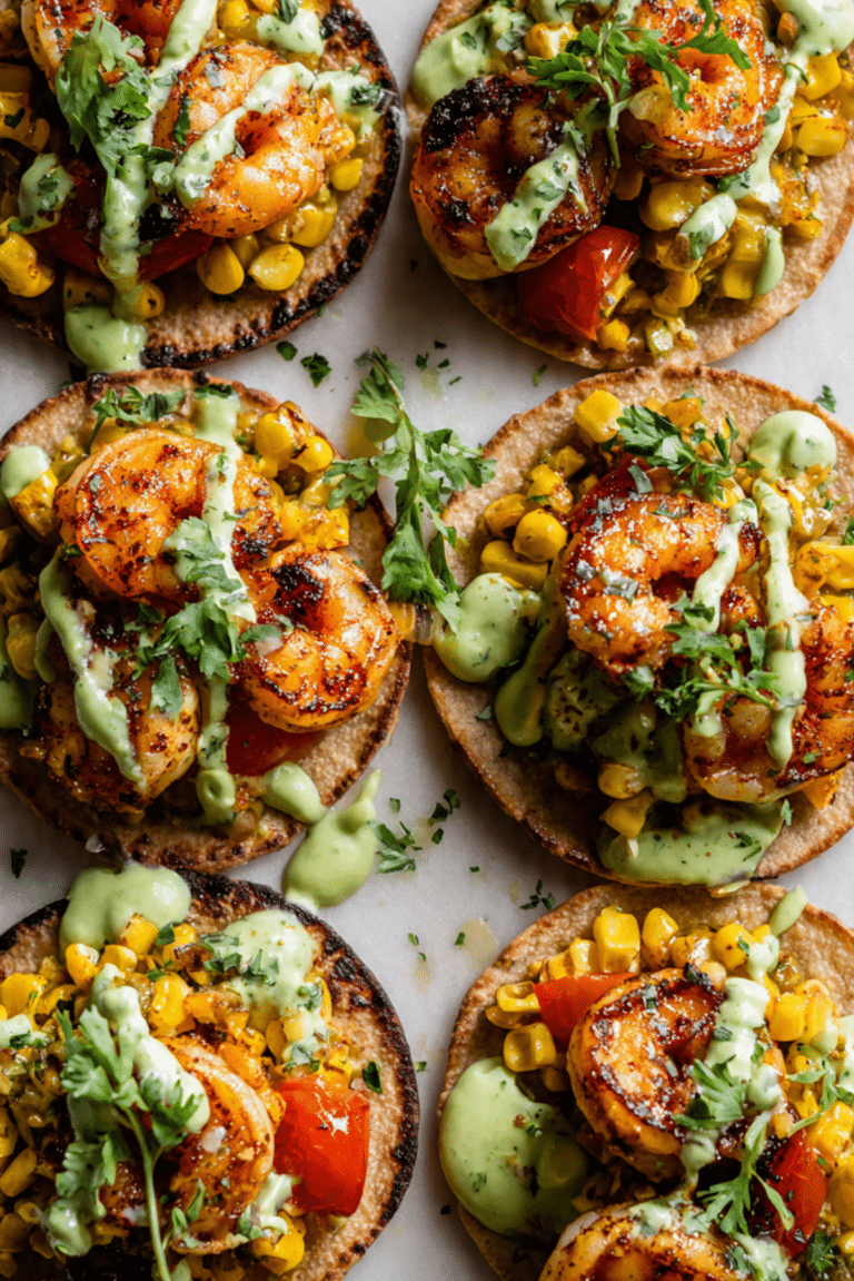CHIPOTLE PRAWN CHARRED CORN TOSTADAS